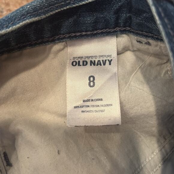 Old Navy Blue Jean Shorts with Tropical Print - Picture 4 of 5